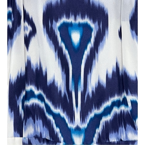 Banana Republic Silk Blue Ivory Tribal Ikat Crisscross Sheath Slip Dress NEW - Picture 15 of 16